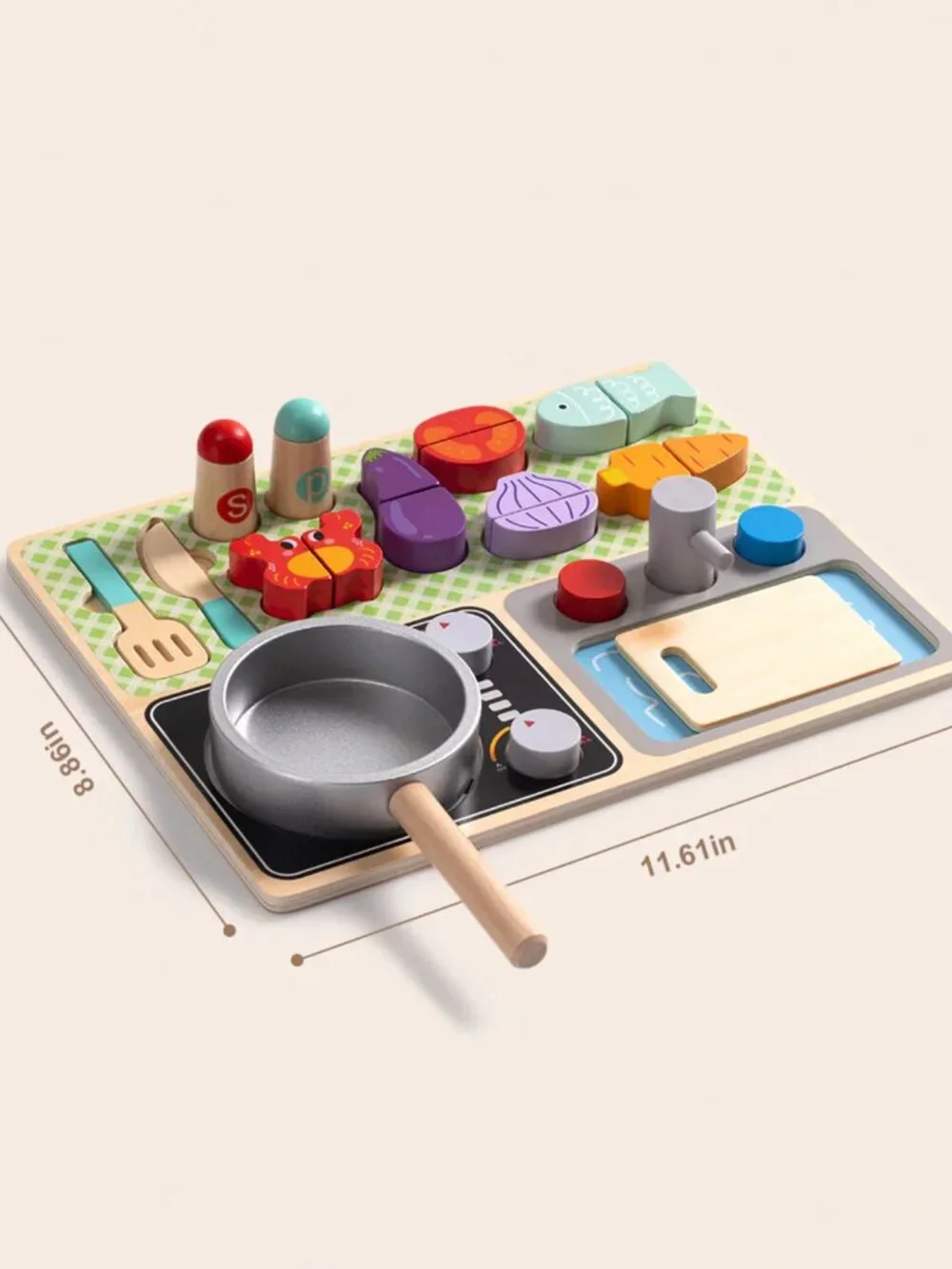 NEW Montessori Wooden Kitchen Play Set Pretend Cooking Toy Kids Gift